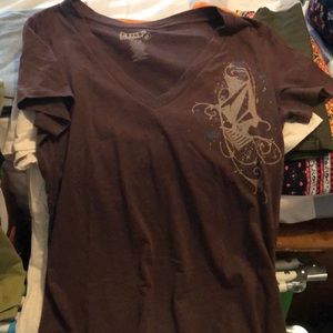 V neck brown tee